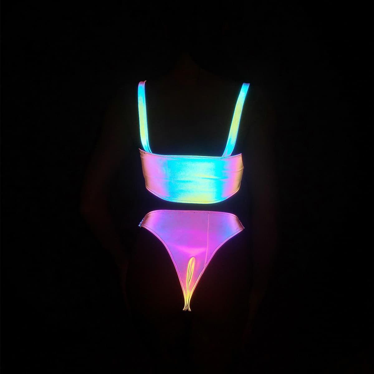 Dazzle Reflective Two Piece Bikini Set