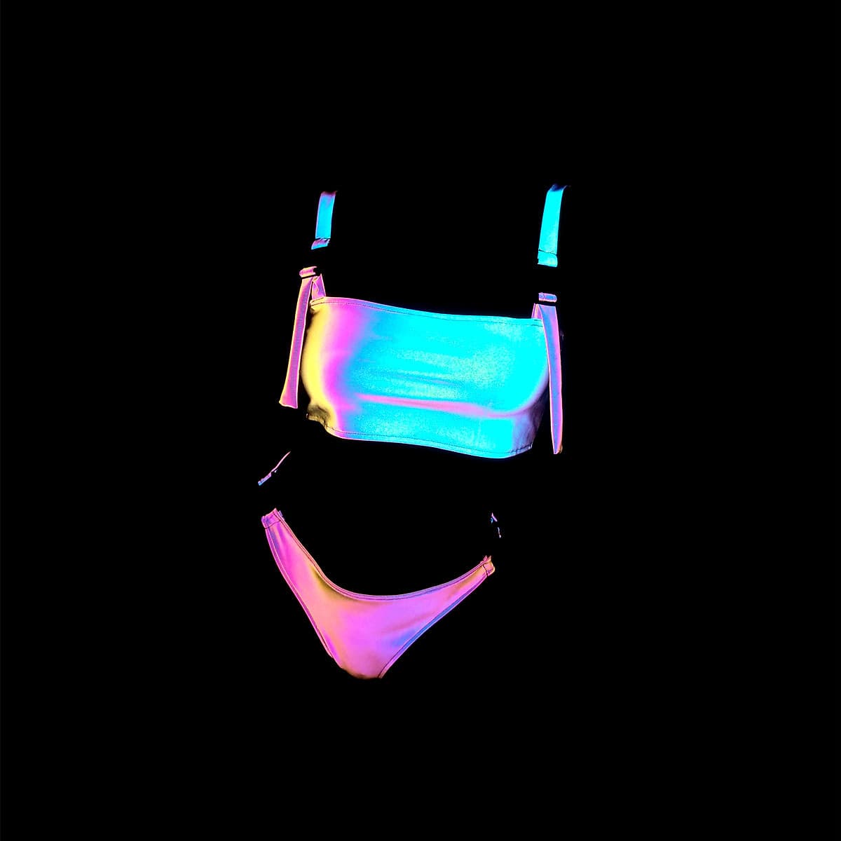 Dazzle Reflective Two Piece Bikini Set