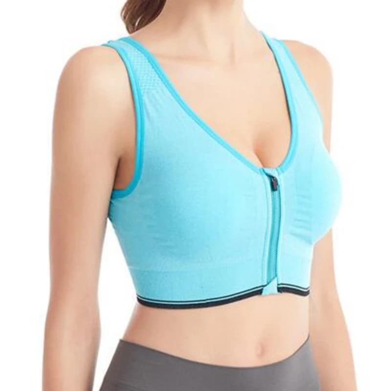 Front Zipper Sports Bra Wire Free