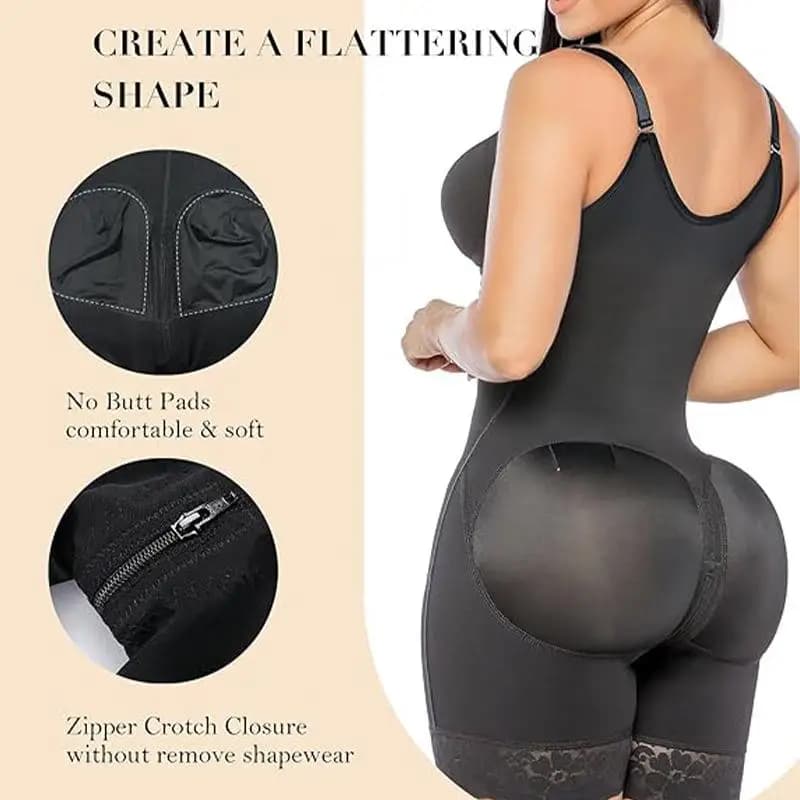 Ultra Sculpting Full Body Shaper with Front Zipper Closure