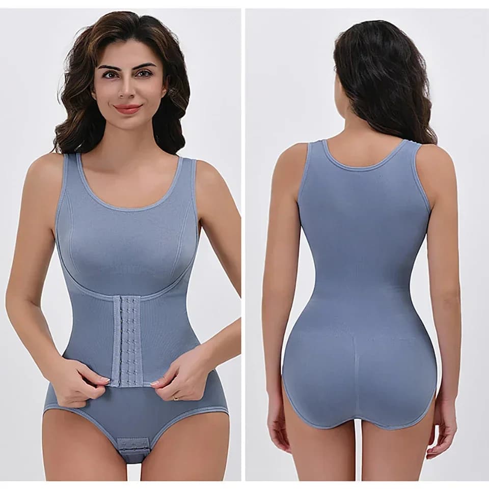 Zipper Belt Bodysuit Shapewear with Tummy Control