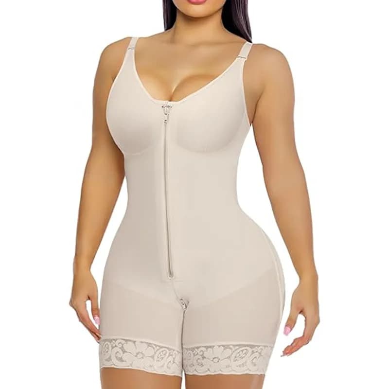 Ultra Sculpting Full Body Shaper with Front Zipper Closure