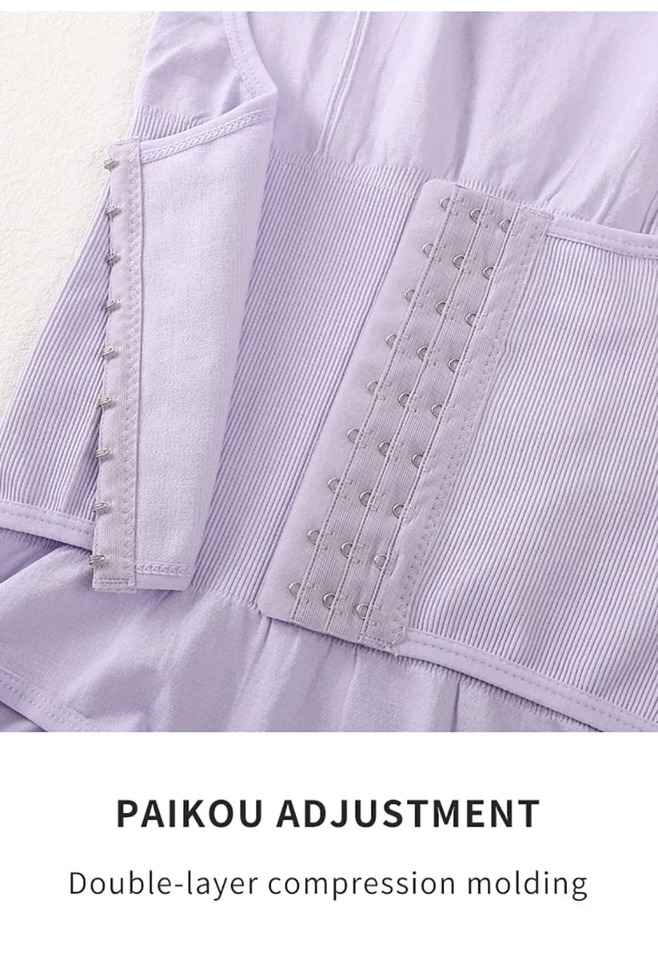 Zipper Belt Bodysuit Shapewear with Tummy Control