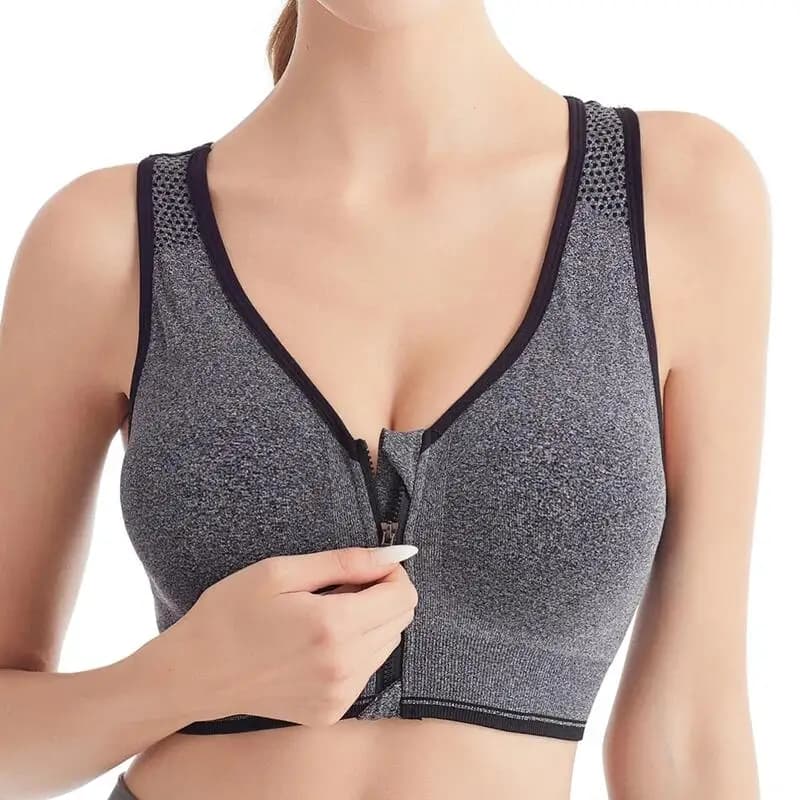 Front Zipper Sports Bra Wire Free
