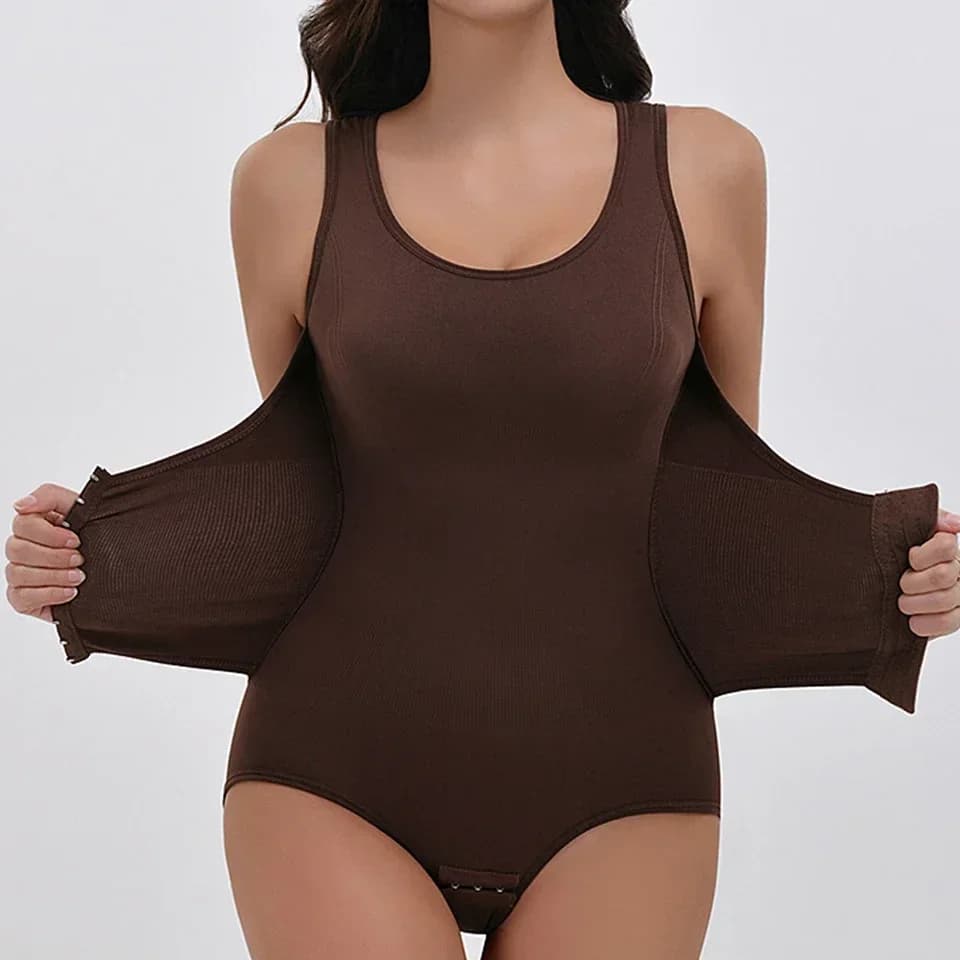 Zipper Belt Bodysuit Shapewear with Tummy Control
