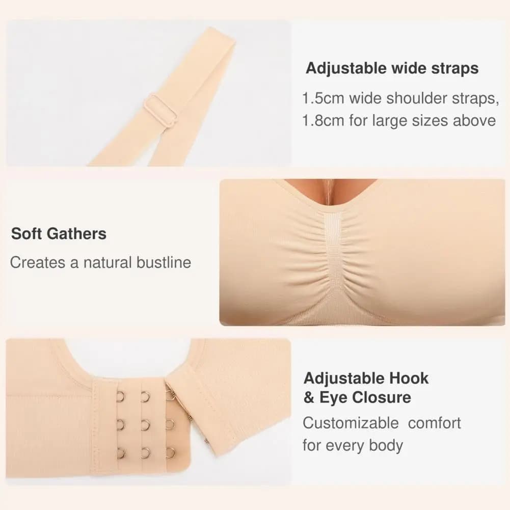 Wireless Full Coverage Seamless Sports Bra with Removable Pads