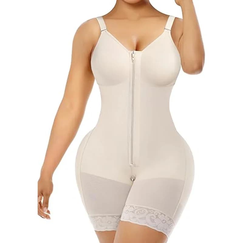 Ultra Sculpting Full Body Shaper with Front Zipper Closure