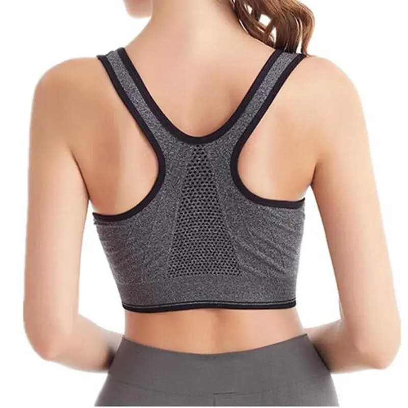 Front Zipper Sports Bra Wire Free