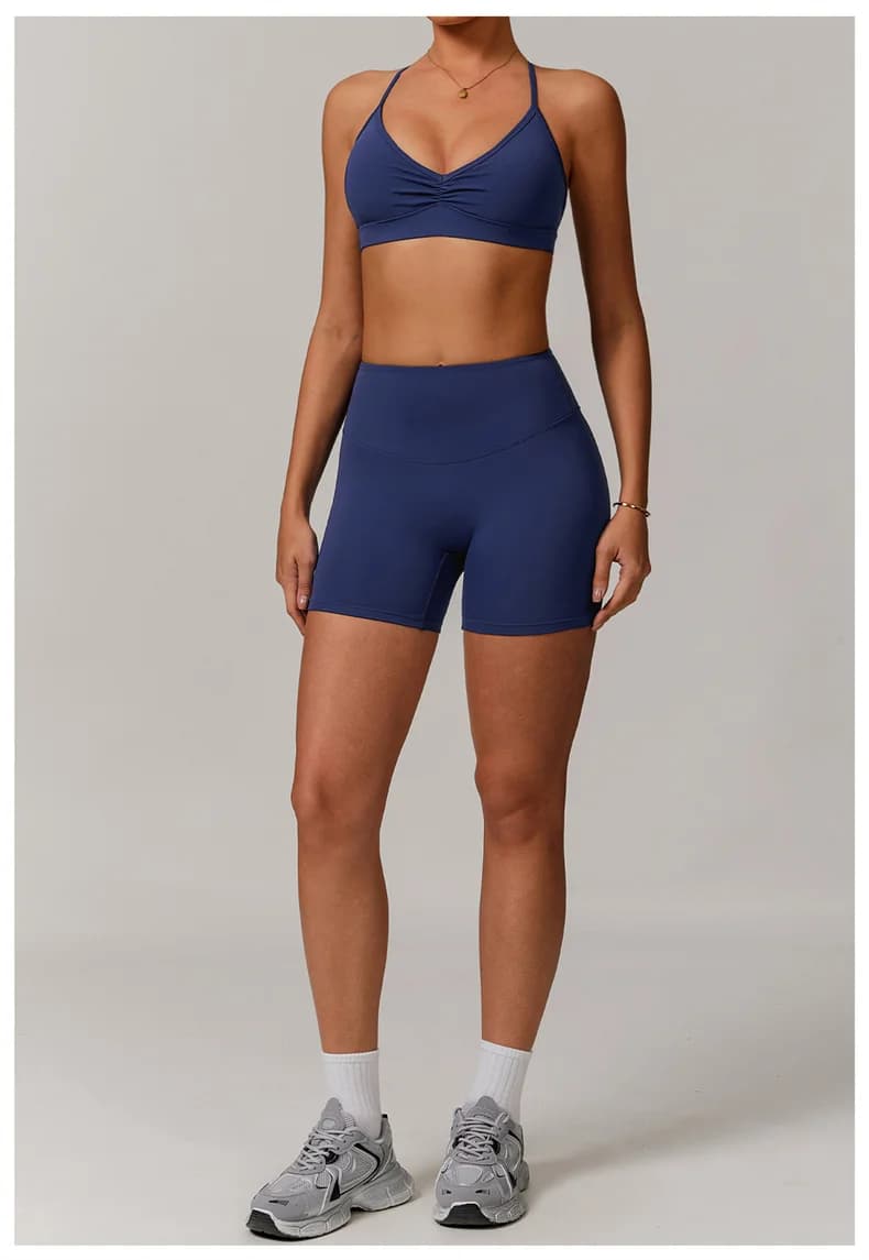 Women's Sports Bra and Yoga Shorts Set