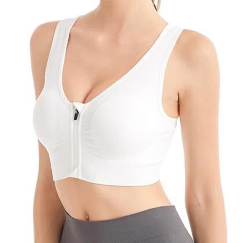 Front Zipper Sports Bra Wire Free