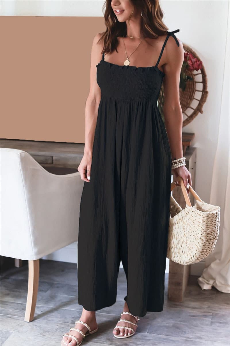 Chic Ruched Sling Jumpsuit for Effortless Style