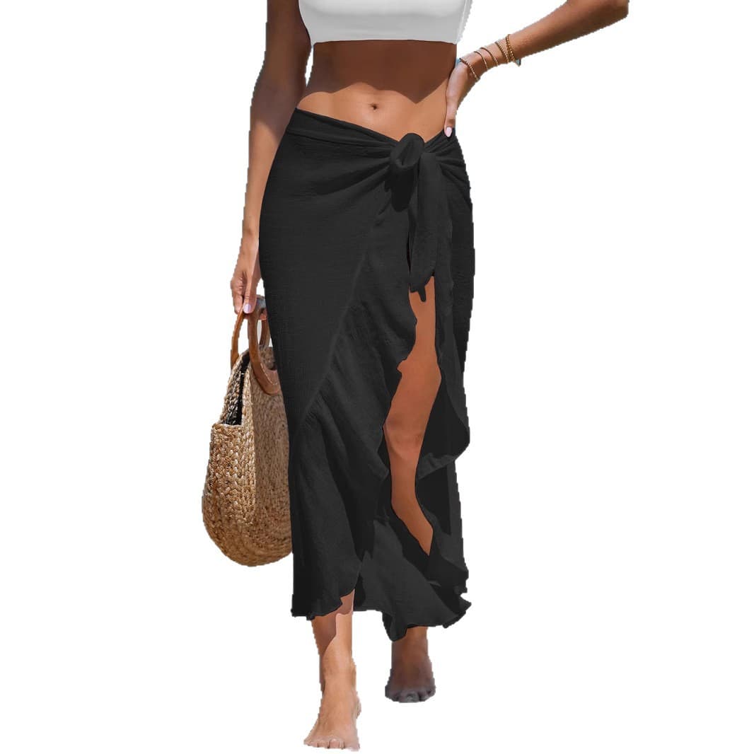 Lace Up Beach Cover Up Maxi Skirt