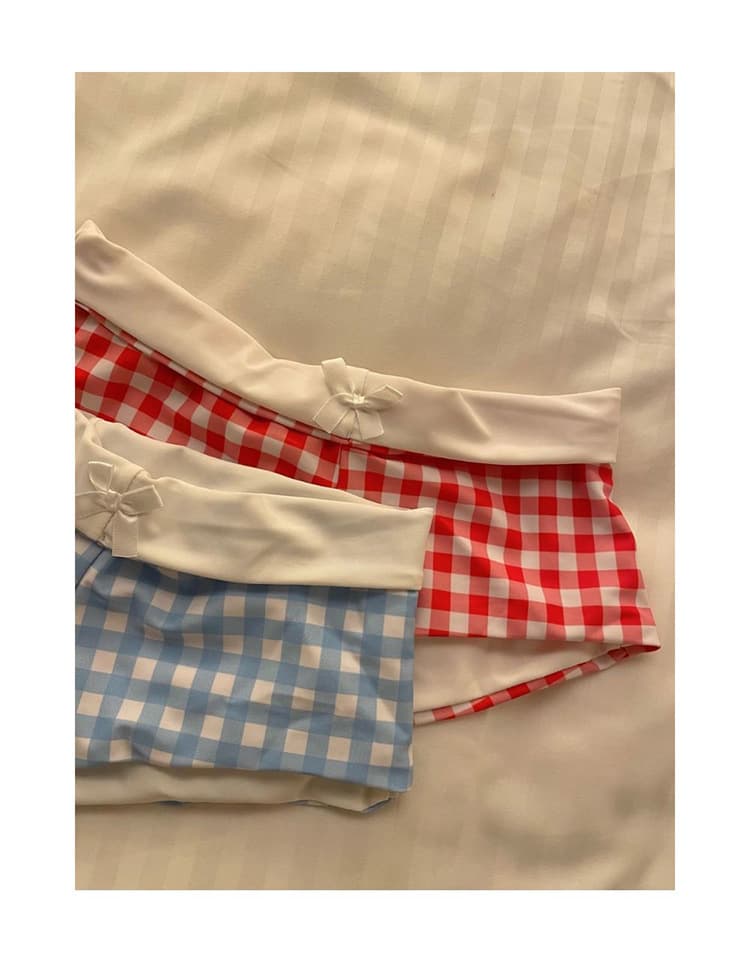 Chic Plaid Bikini Set Push Up Swimsuit