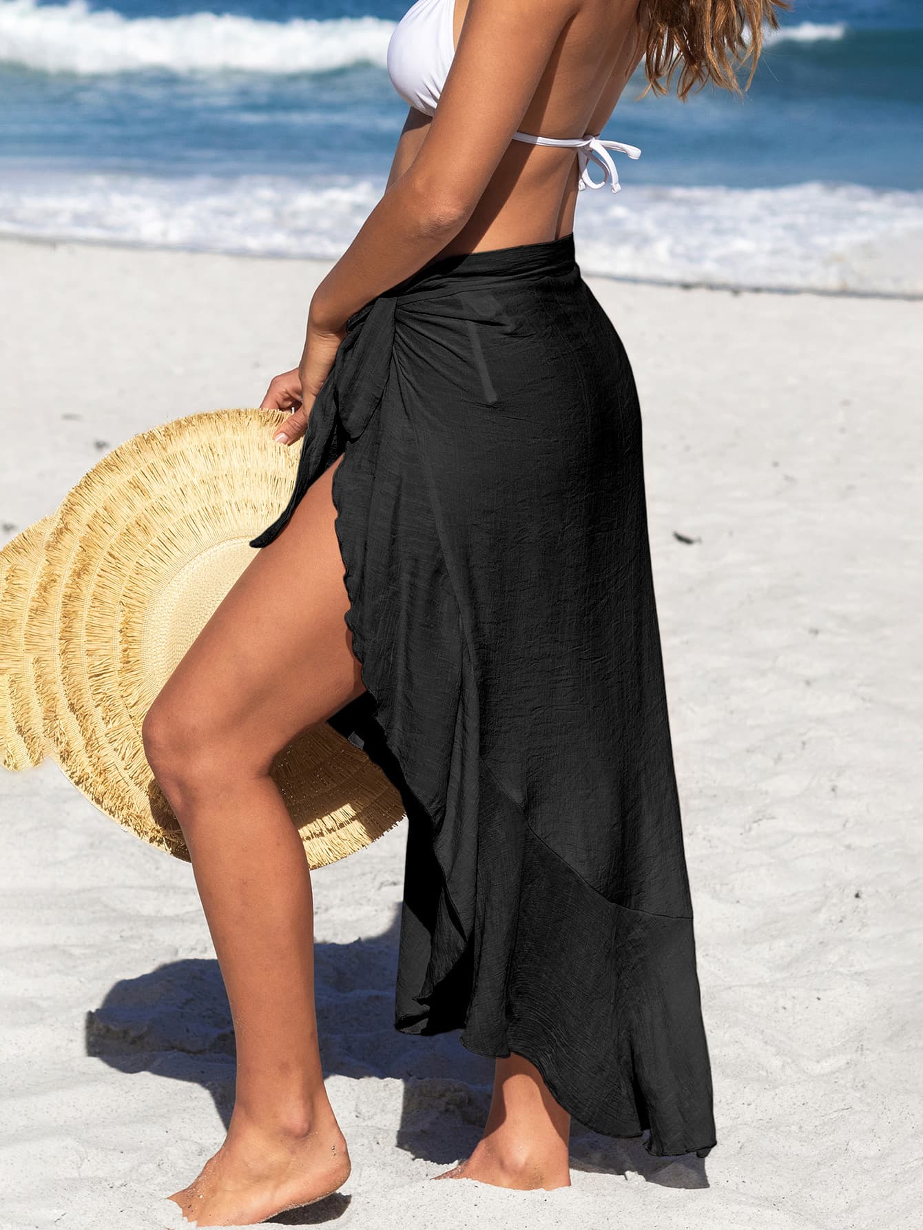Lace Up Beach Cover Up Maxi Skirt
