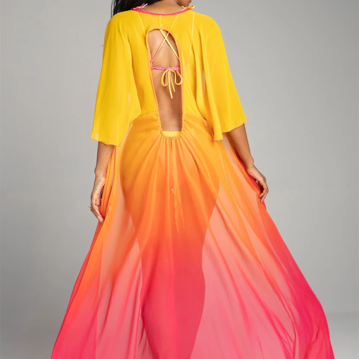 Gradient Tie Rope Bikini Set