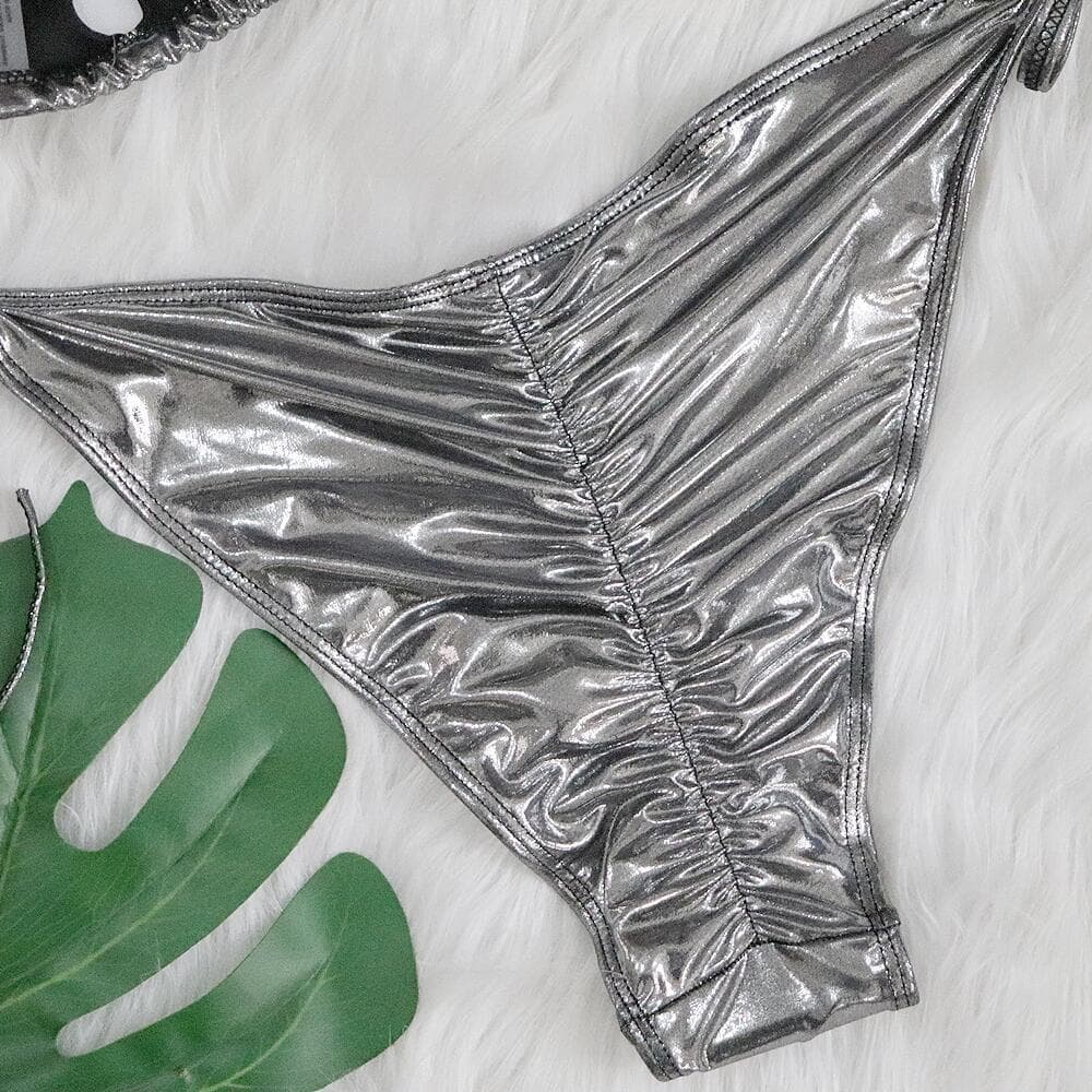 Sparkle Silver Triangle Bikini Set