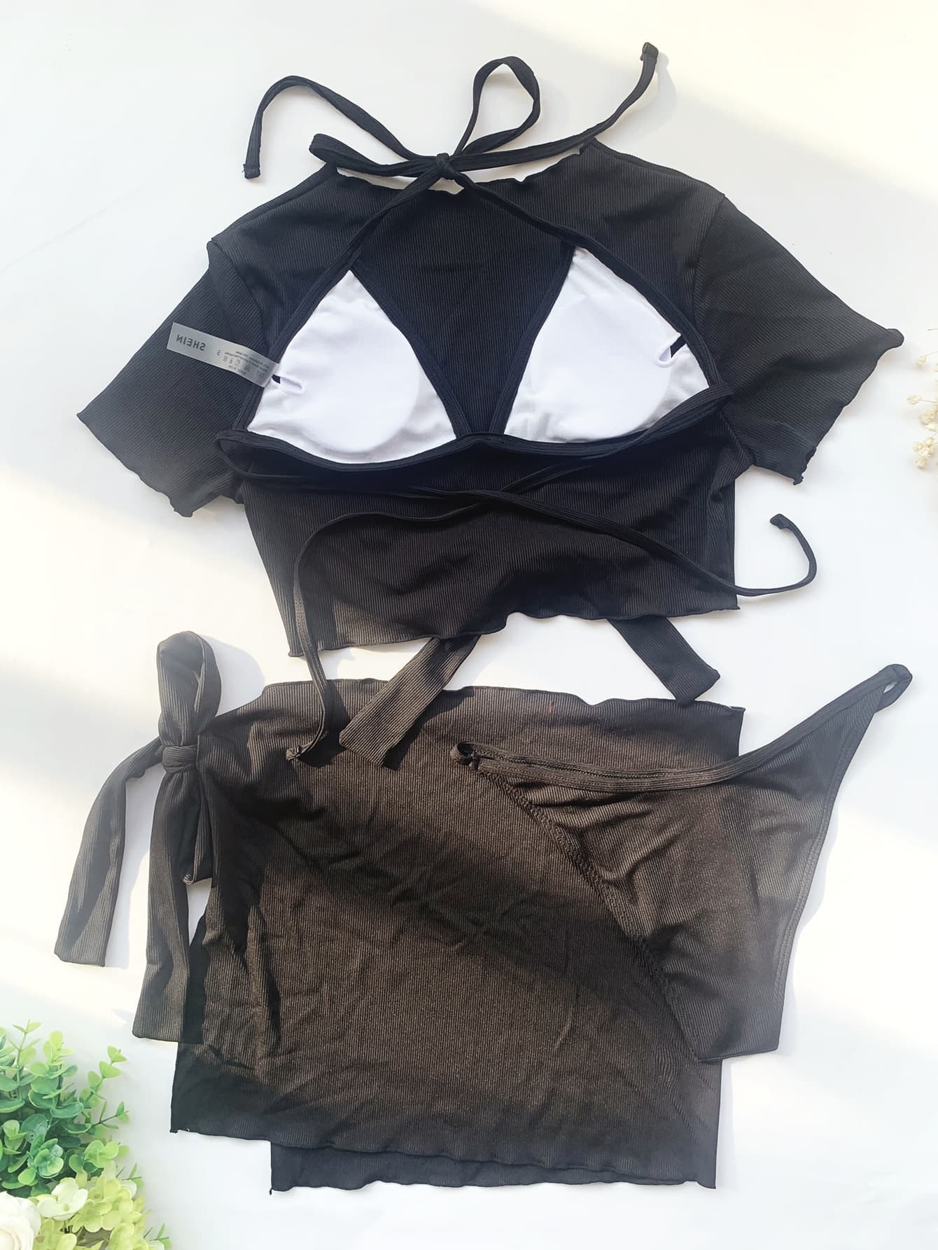 Chic Four Piece Bikini Set with Skirt and Top