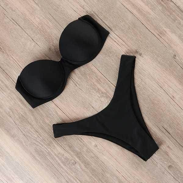 Leopard Print Bandeau Bikini Set