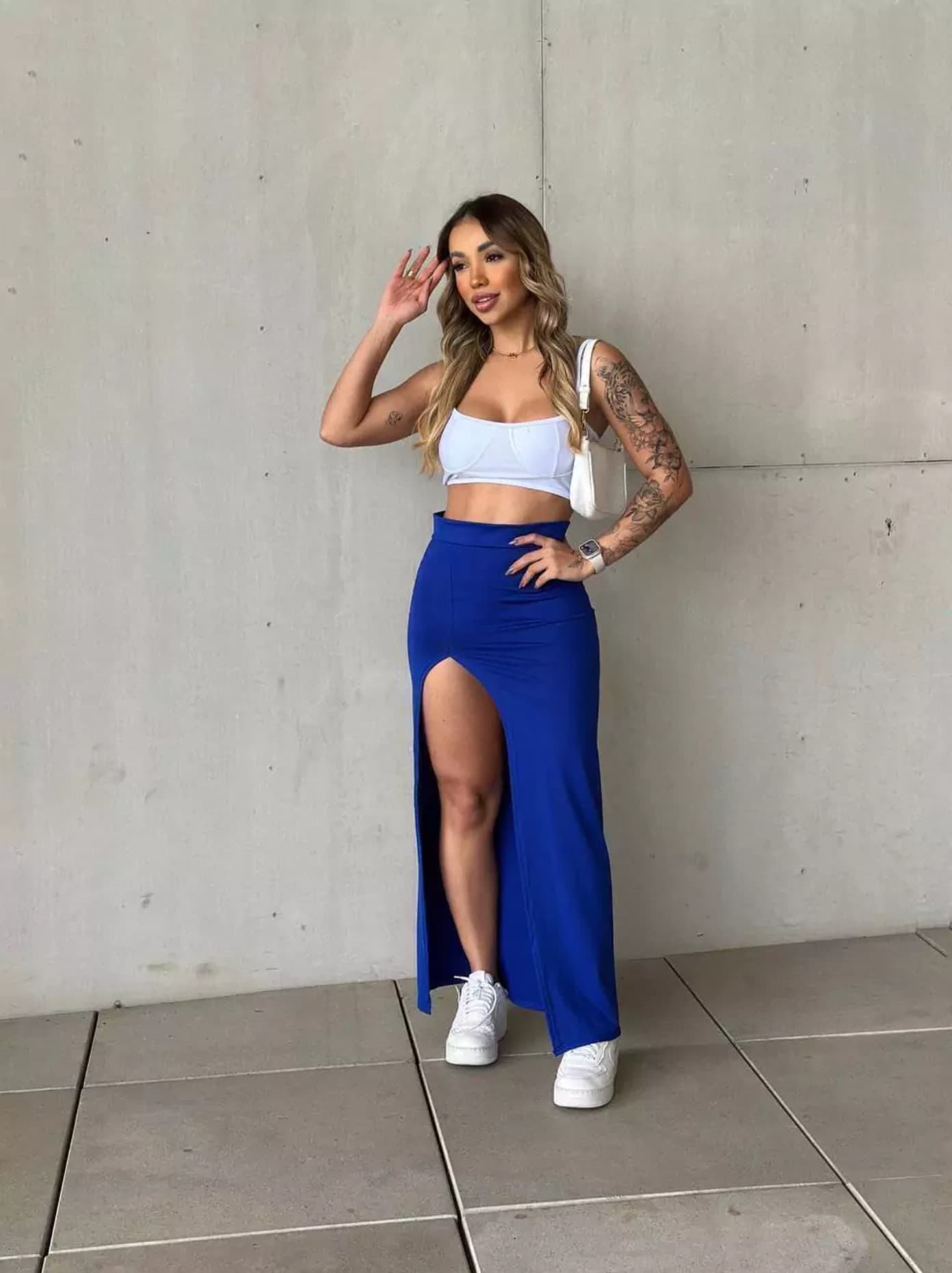 Chic High Waisted Bodycon Slit Maxi Skirt