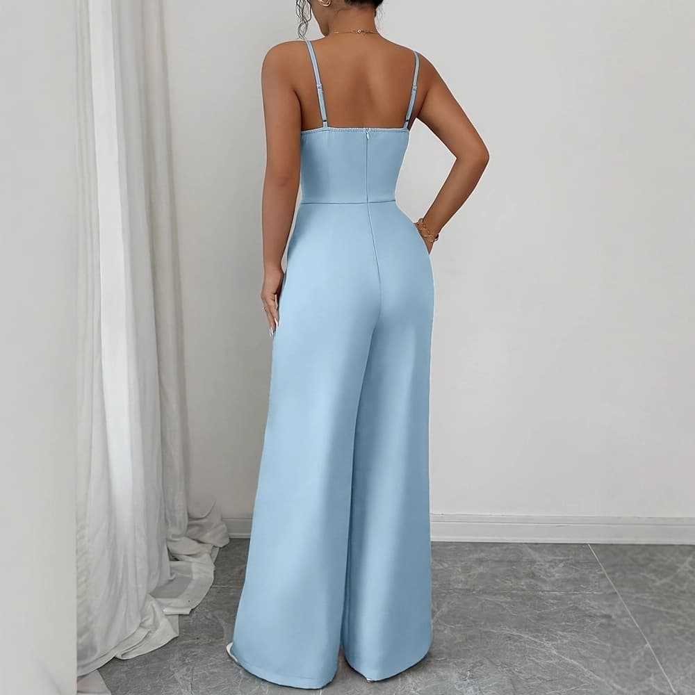 Sleeveless High Waisted Wide Leg Jumpsuit