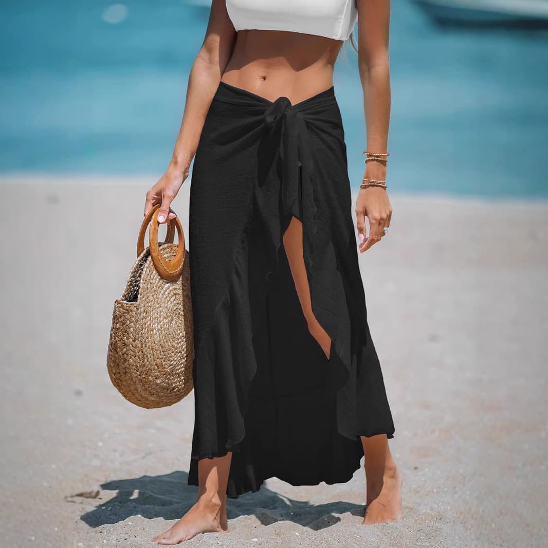 Lace Up Beach Cover Up Maxi Skirt