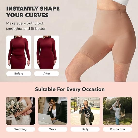High-Waist Tummy Control Shaping Shorts