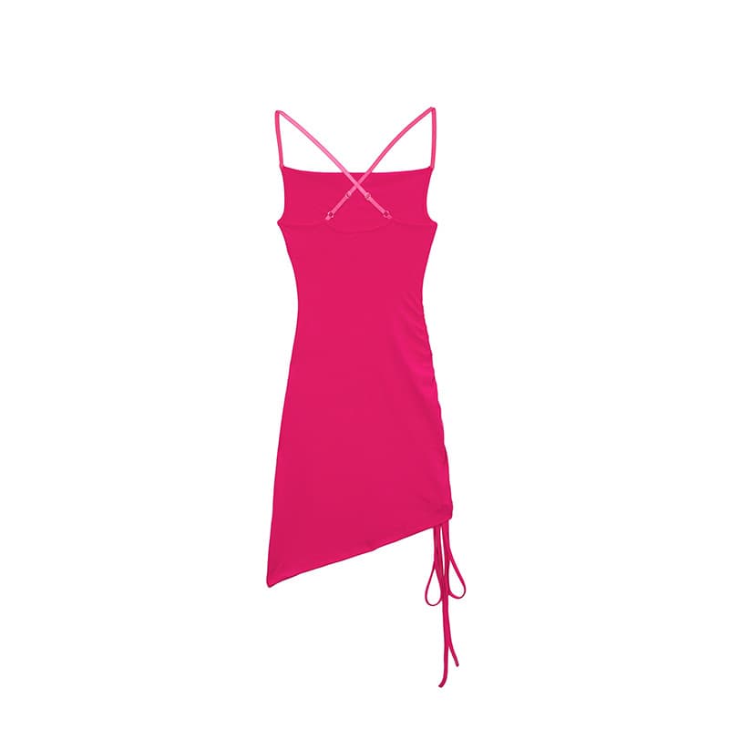 Ruched Irregular Hem Bodycon Dress for Parties