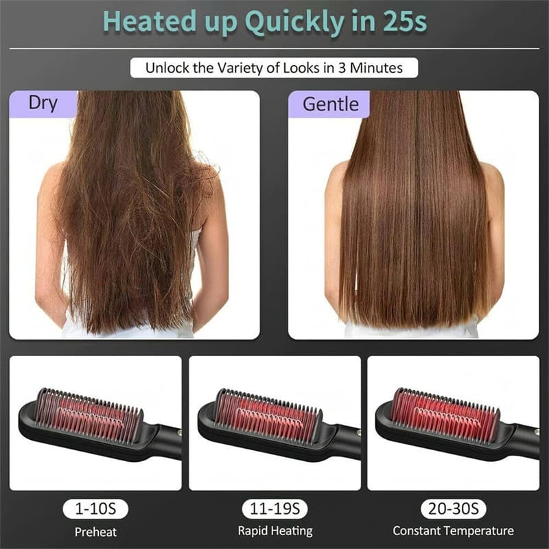 2 in 1 Hair Straightener and Curling Hot Comb