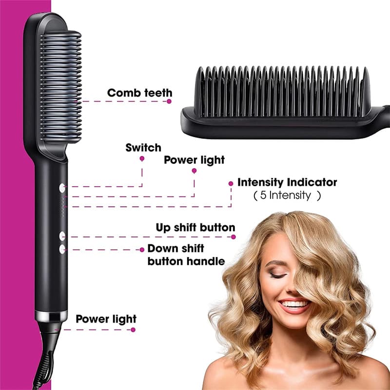 2 in 1 Hair Straightener and Curling Hot Comb
