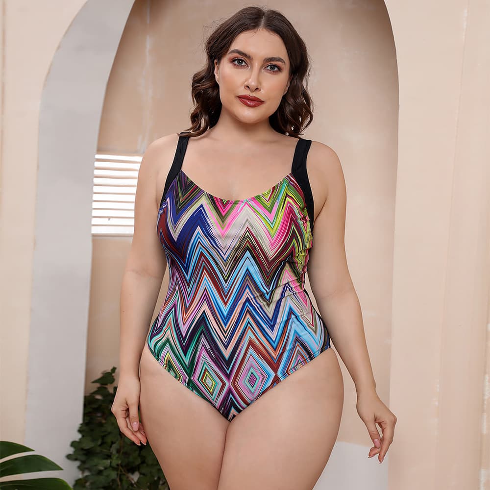 Floral Print One Piece Swimsuit with Adjustable Straps