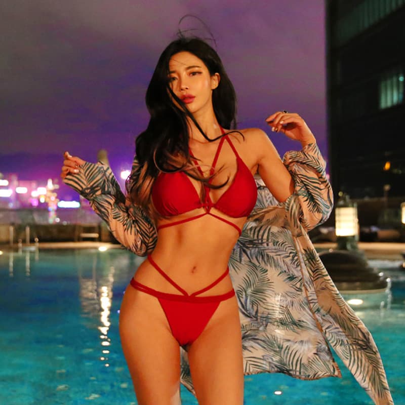 Chic Crisscross Halter Bikini Set