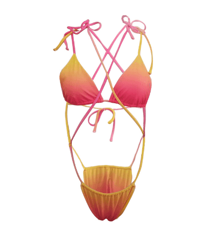 Gradient Tie Rope Bikini Set