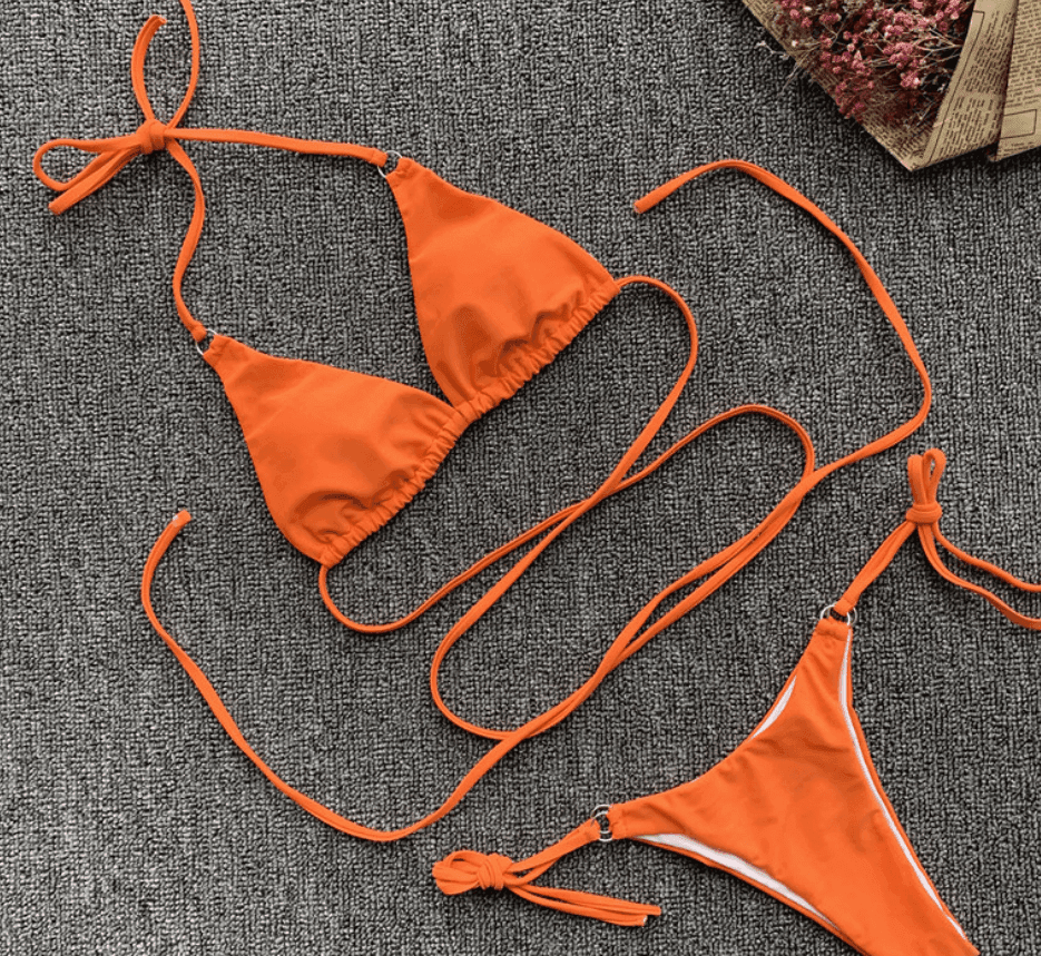 Minimalist Ring Detail Bikini Set