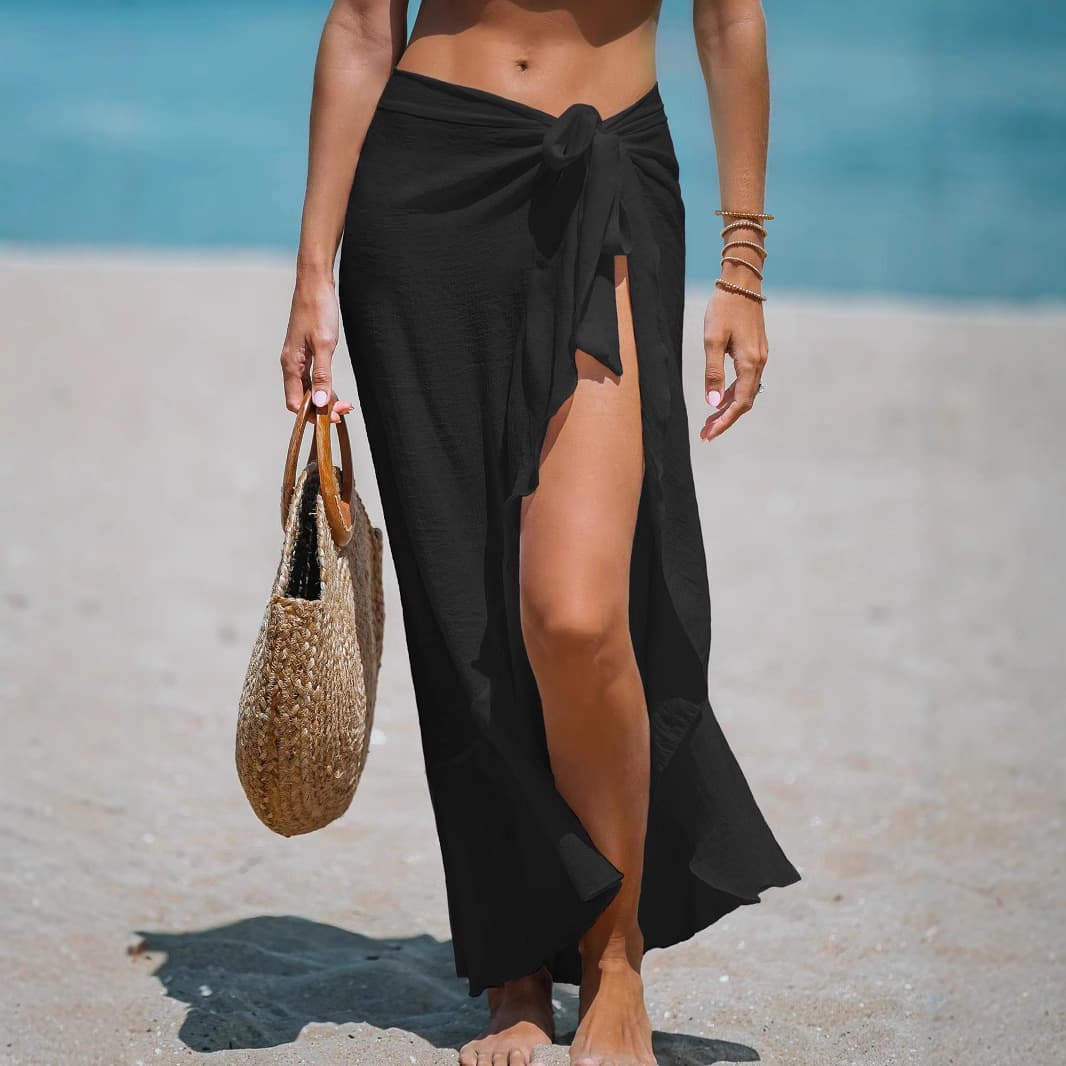 Lace Up Beach Cover Up Maxi Skirt