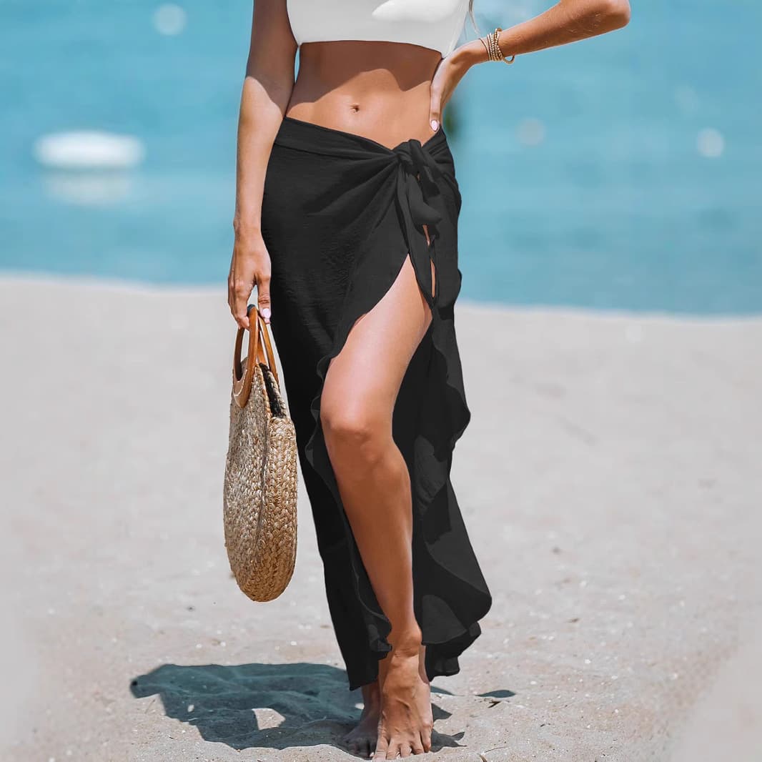 Lace Up Beach Cover Up Maxi Skirt