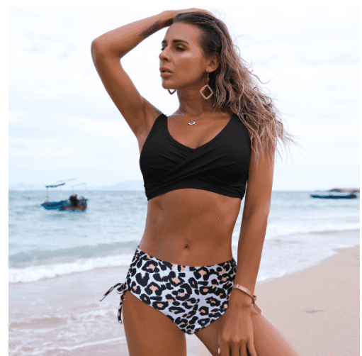 High Waisted Twist Bikini Swimsuit Two Piece Set