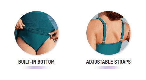 Slimming Mesh Sarong Swimdress with Tummy Control