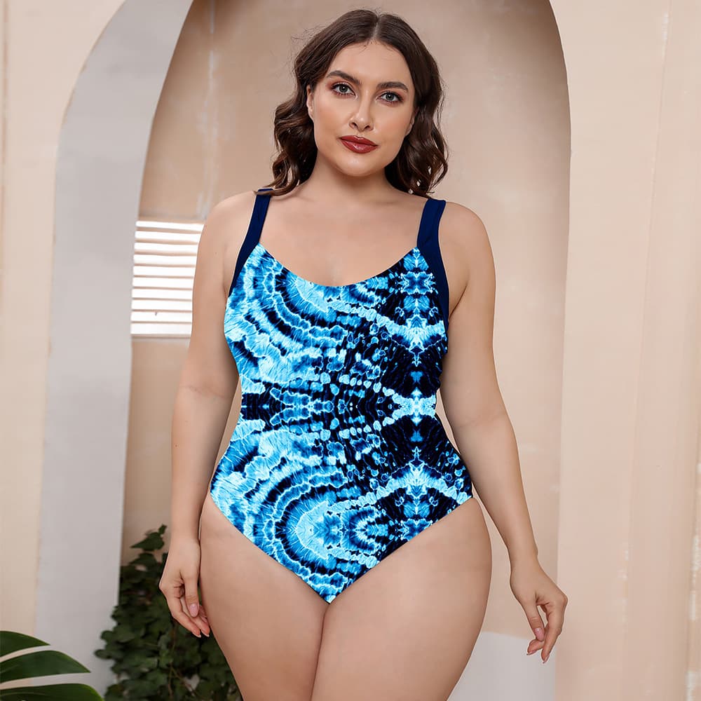 Floral Print One Piece Swimsuit with Adjustable Straps