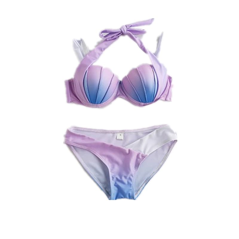 Coquillage Halter Bikini Set, Mermaid Shell Swimwear