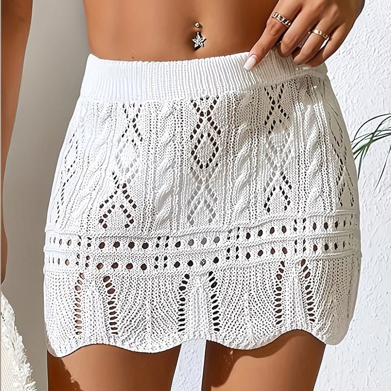 Knit Crochet Skirt Beach Cover Up