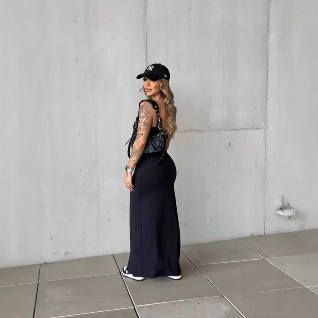 Chic High Waisted Bodycon Slit Maxi Skirt