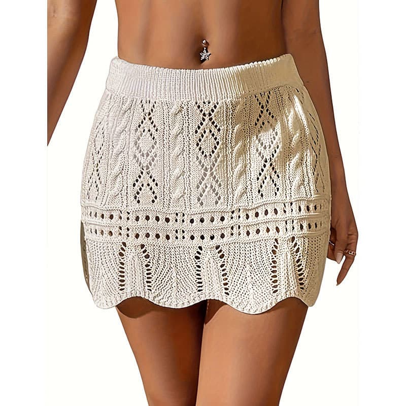 Knit Crochet Skirt Beach Cover Up