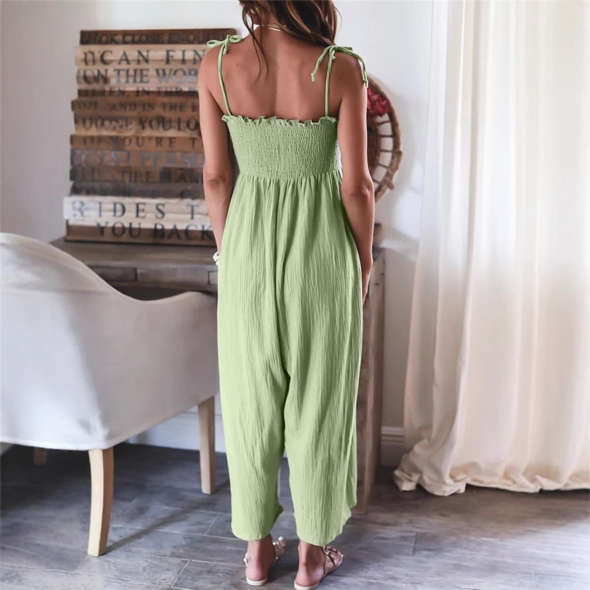 Chic Ruched Sling Jumpsuit for Effortless Style