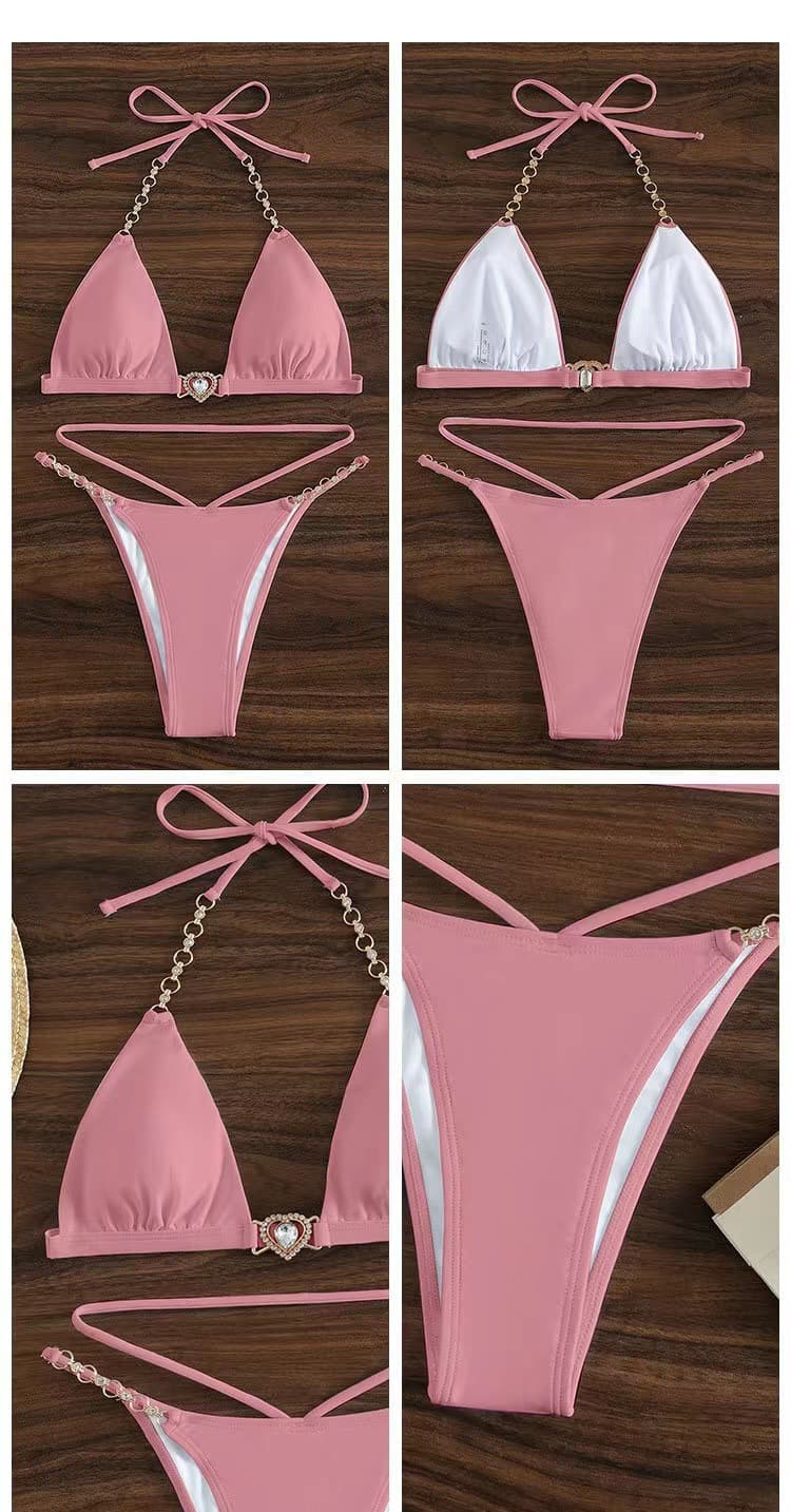 Sparkle Chain Triangle Bikini Set
