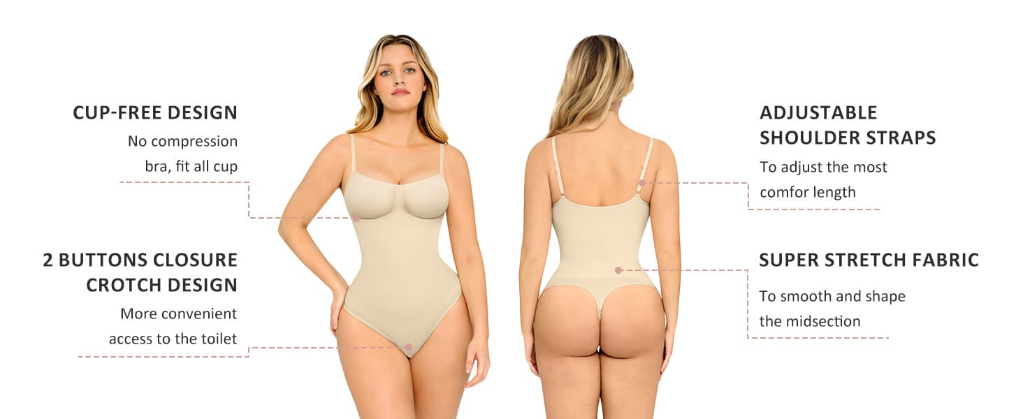 Seamless Tummy Control Bodysuit with Butt Lifting