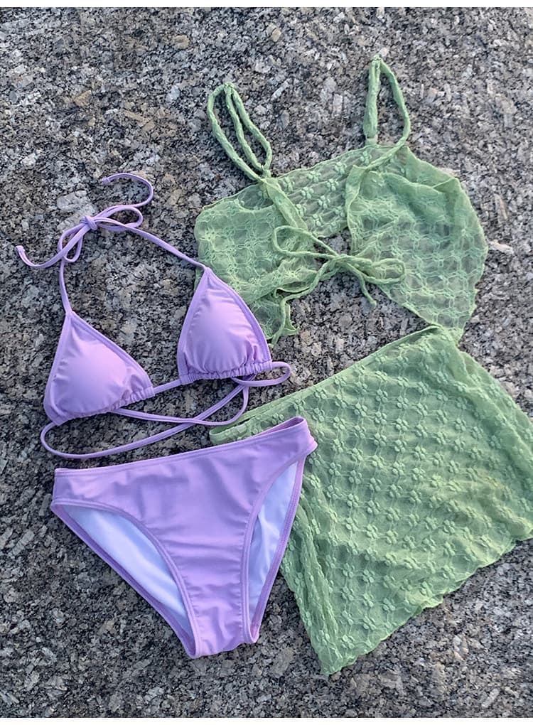 Bohemian Crochet Knit Bikini Cover Up Set