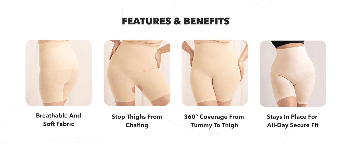 High-Waist Tummy Control Shaping Shorts