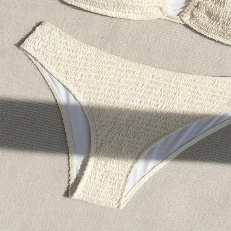 Halter Neck Shirred Bikini Set