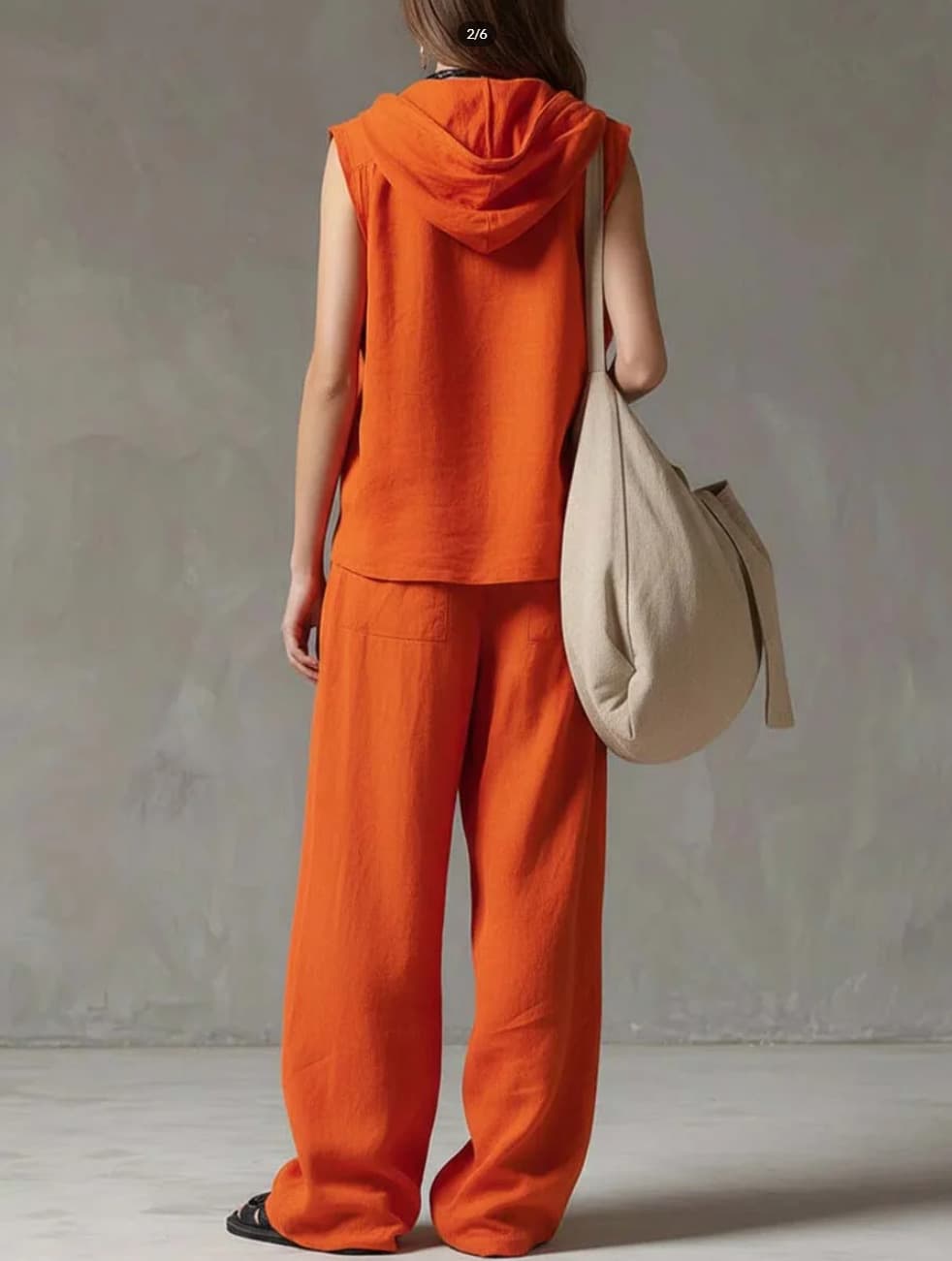 Sleeveless Hooded Top & Wide Leg Pants Set for Casual Style