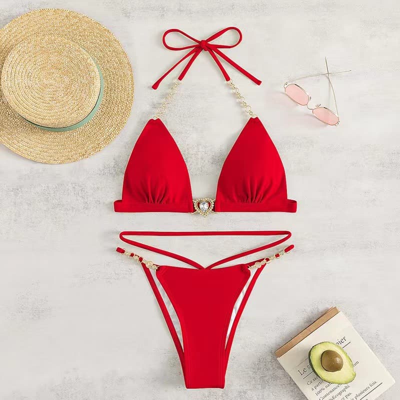 Sparkle Chain Triangle Bikini Set